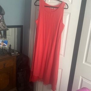 Logo by Lori tank DRESS w lace hem